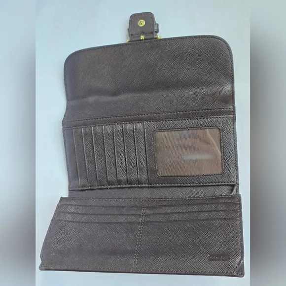 Vintage Coach Chocolate Brown Leather Trifold Wallet - Picture 3 of 6